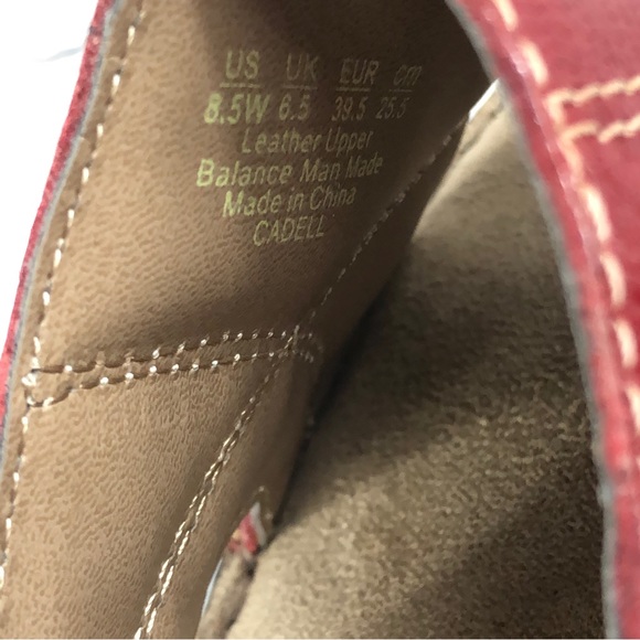 NATURALIZER RED PEBBLE LEATHER CADELL SANDALS/SLIDES SIZE 8 1/2 /8•5 - Picture 7 of 10